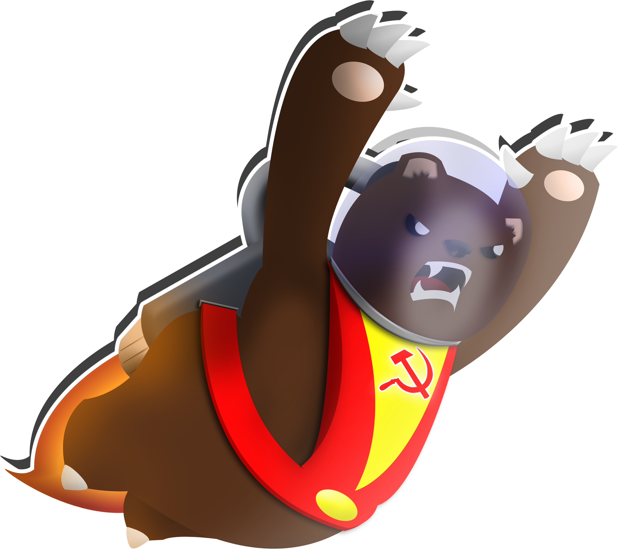 Communist Space Bear - Communist Bear Clipart (2019x1797), Png Download