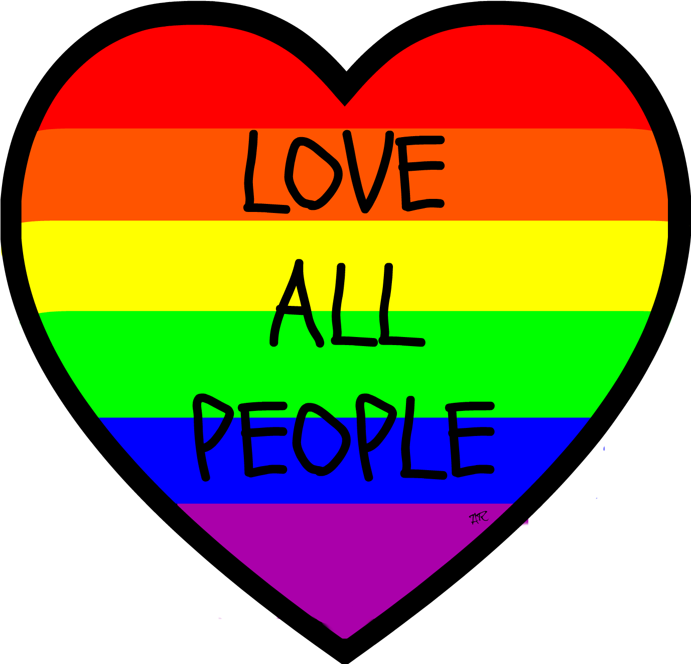 Loveallpeopleprint Thumb - Spread Love Not Hate Png (1510x1322), Png Download