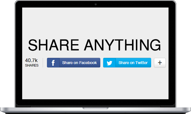 Social Share Buttons - Display Device (612x364), Png Download