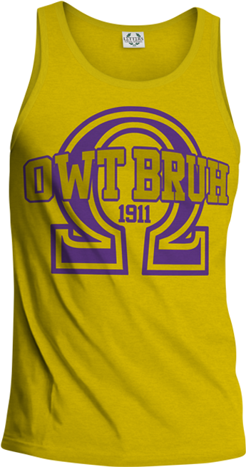 Omega Psi Phi Owt Bruh Tank - Letters Greek Apparel (628x720), Png Download