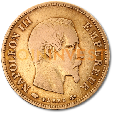 10 French Francs Napoleon Iii - Cash (399x400), Png Download