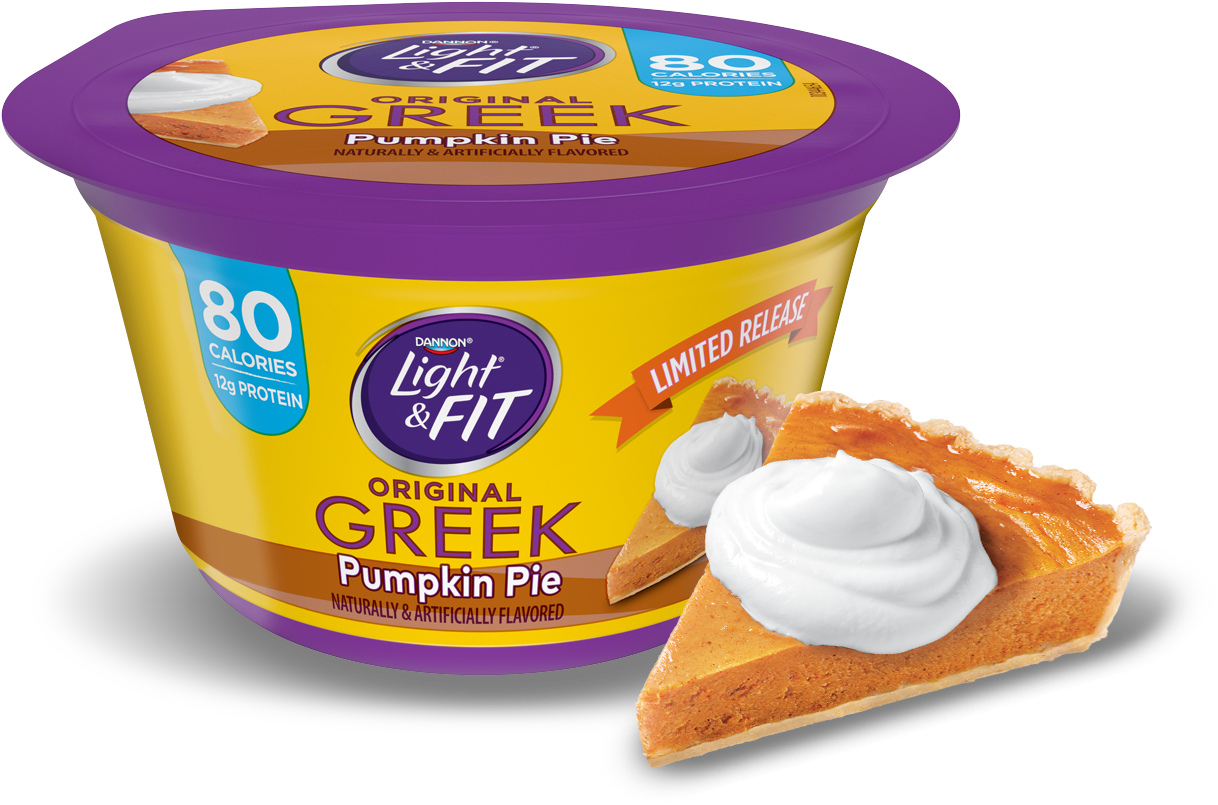 Pumpkin Pie Greek Nonfat Yogurt - Dannon Light & Fit Greek Nonfat Yogurt (1397x960), Png Download