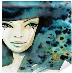 Abstract Watercolor Illustration Depicting A Portrait - Visual Arts (400x400), Png Download