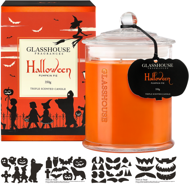 Limited Edition Halloween Pumpkin Pie 350g Candle By - Glasshouse Candles Pumpkin Pie (832x750), Png Download