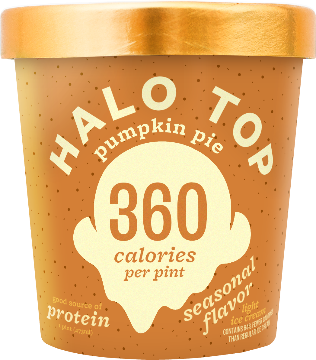 Halo Top Pumpkin Pie Ice Cream, 1 Pint - Halo Top Ice Cream Pumpkin (1250x1250), Png Download