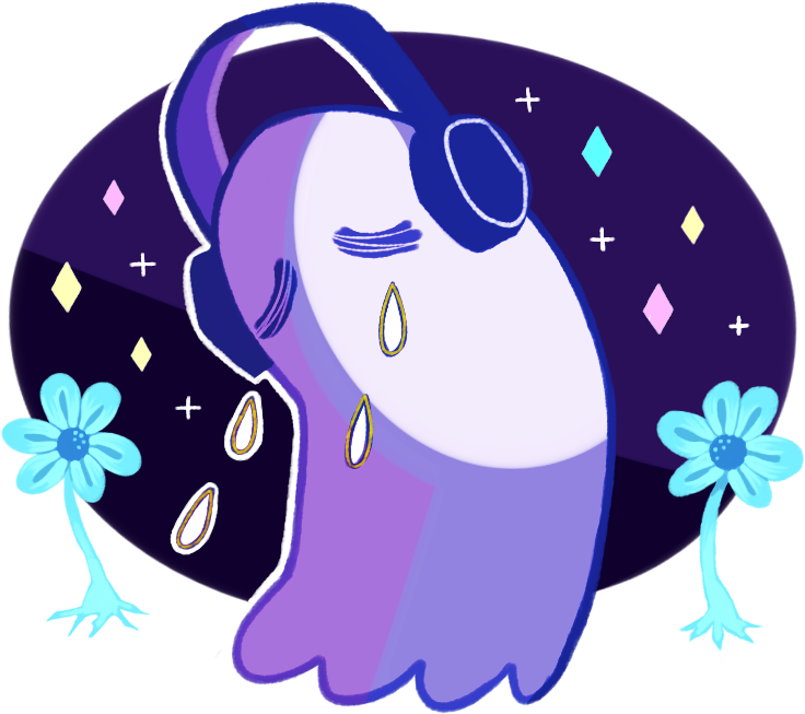 Napstablook Drawing Galaxy Frames Illustrations Images - Blue Napstablook Transparent (940x859), Png Download