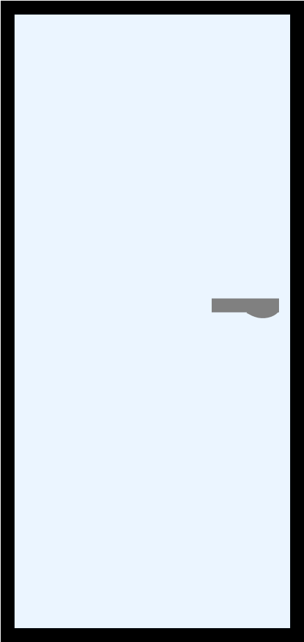 Glass Door - Door Handle (550x1000), Png Download
