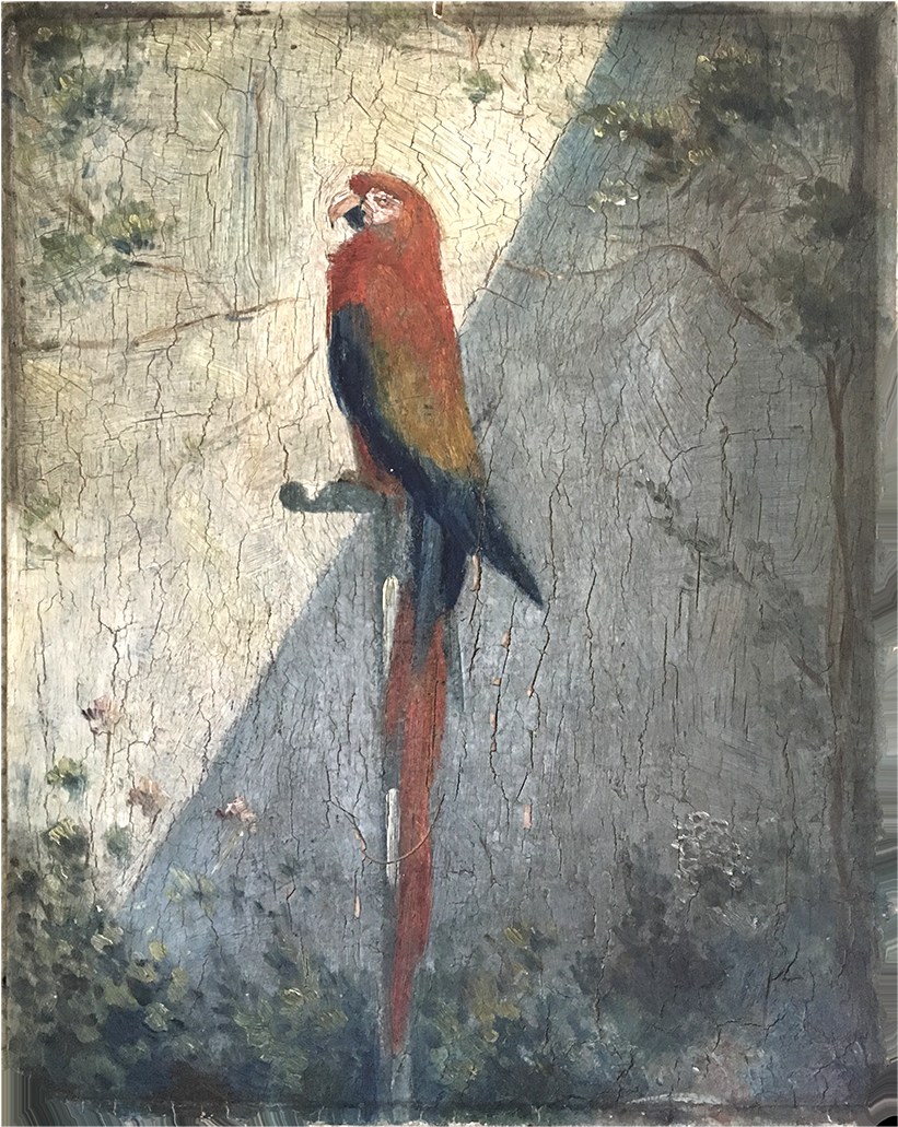 French School Impressionist Painting Of " The Parrot" - Painting (1400x1400), Png Download