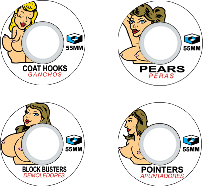 Boobs - 55mm - Boobs Skateboard (436x393), Png Download