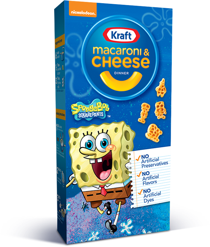 Kraft Macaroni & Cheese Dinner Spongebob Squarepants (1200x1007), Png Download