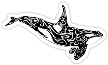 Tribal Orca Tattoo - Orca Sticker (375x360), Png Download
