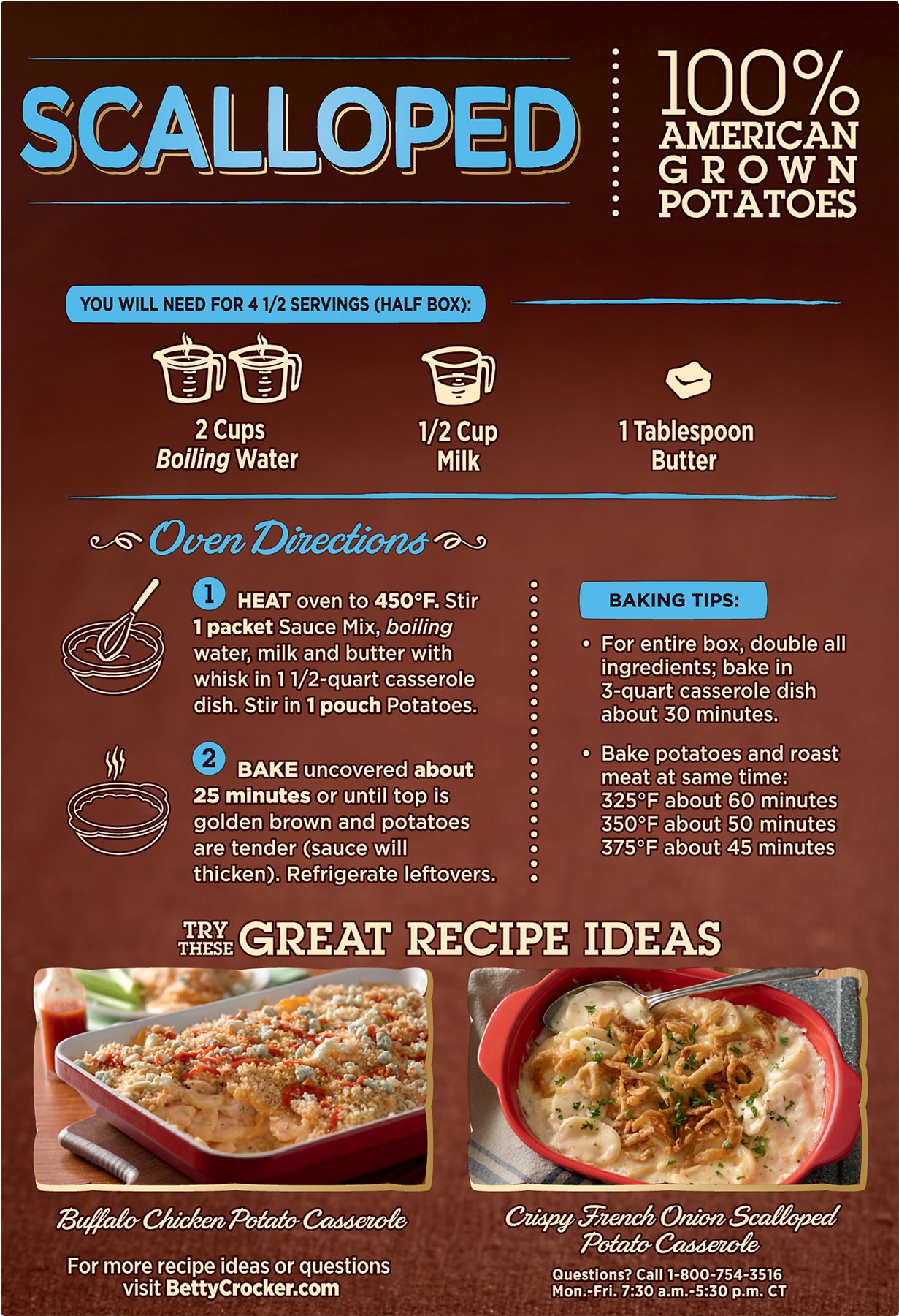 Betty Crocker Scalloped Potatoes Box Recipe (1800x1800), Png Download