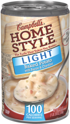 Light Baked Potato With Bacon & Cheddar - Campbell's Homestyle Chicken Noodle Soup (400x400), Png Download