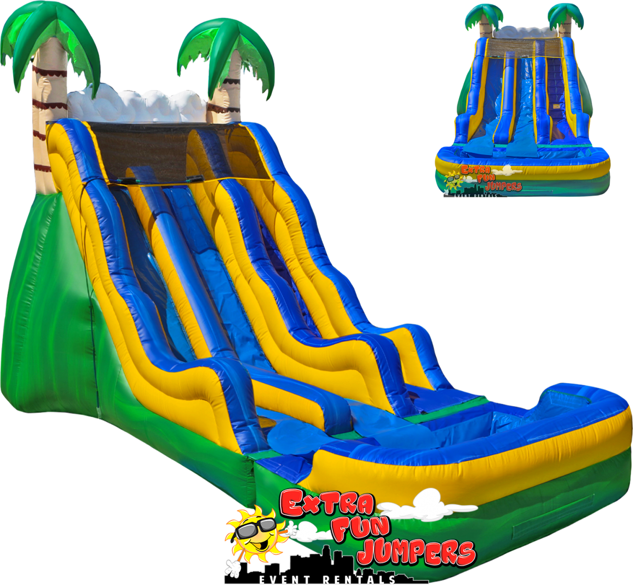 We Are Fully Insured - Magic Jump 17 Tropical Wave Dual Slide (1298x1200), Png Download