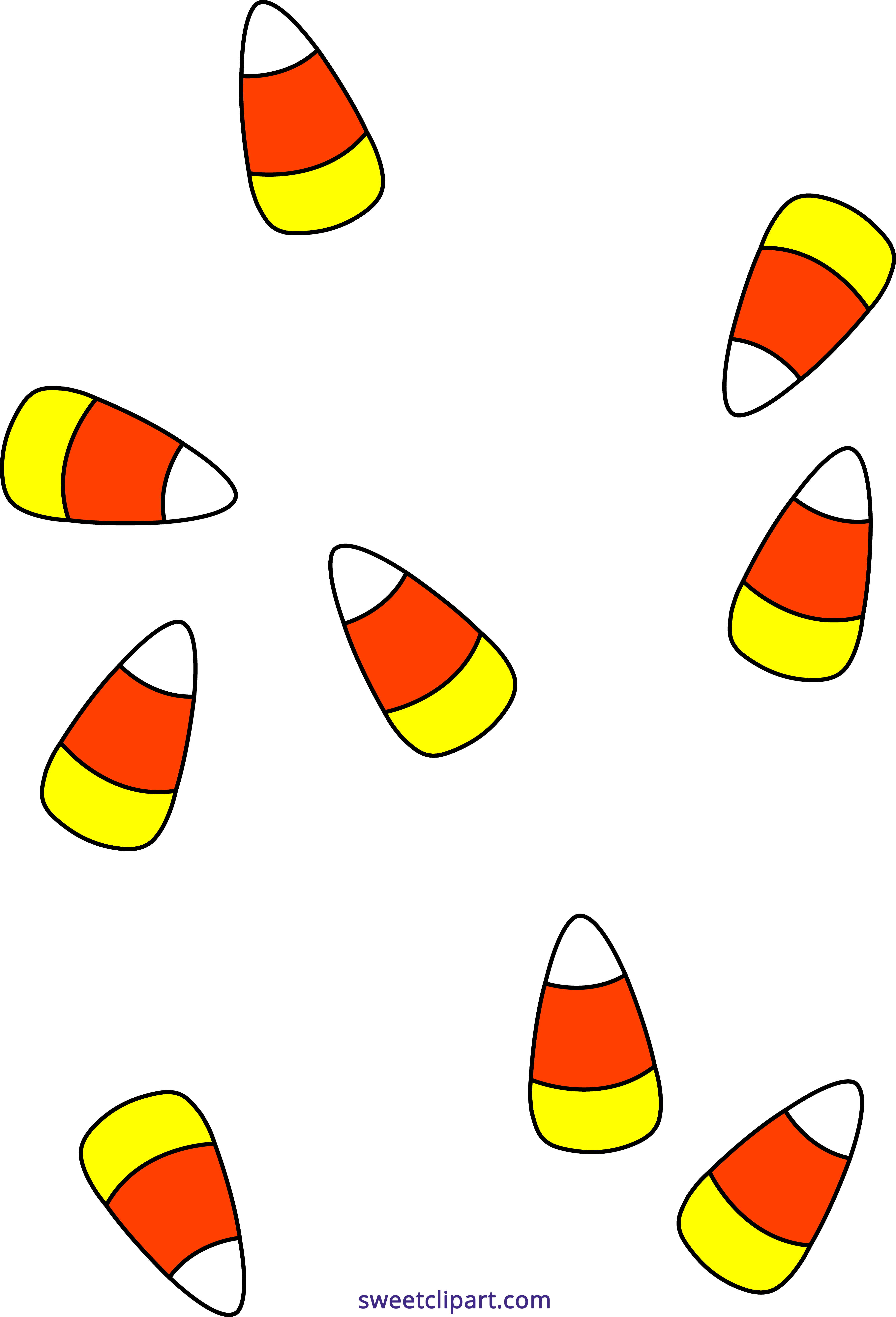 Holidays Halloween Candy Corn Set Clipart - Clip Art Candy Corn (4510x6627), Png Download
