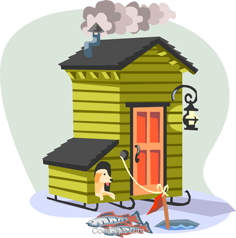 Shack Clipart Shack House - Ice Fishing House Clip Art (475x480), Png Download