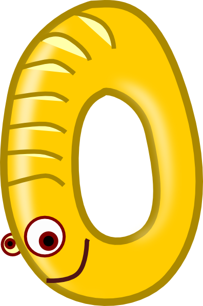 Number Zero Yellow Clip Art At Clker - Number 0 Clipart (396x598), Png Download
