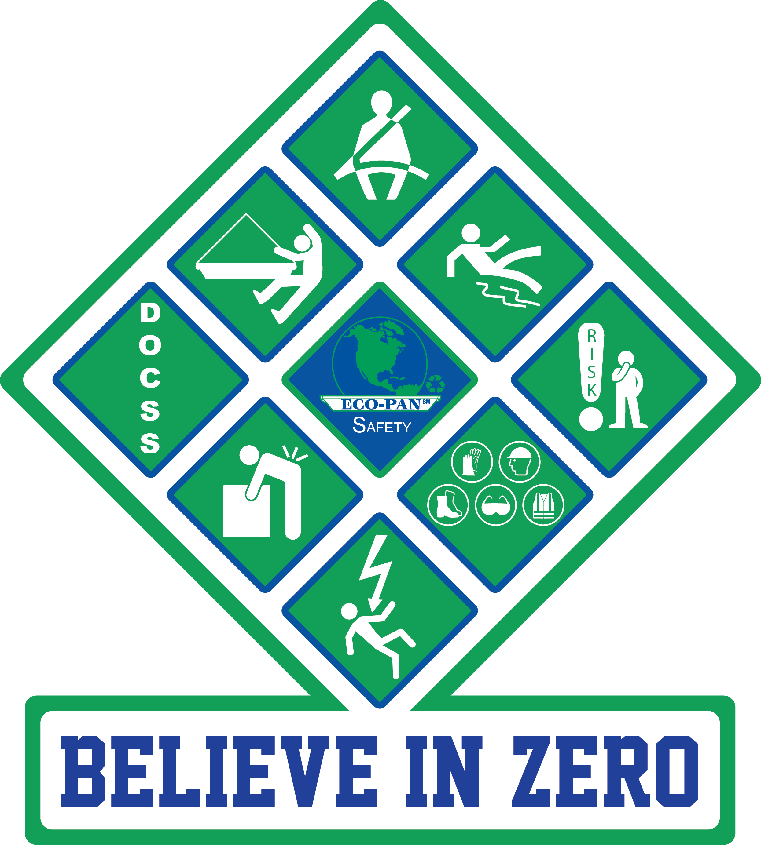 Eco-pan Believe In Zero Safety Diamond - Believe In Zero Accident (2490x2767), Png Download