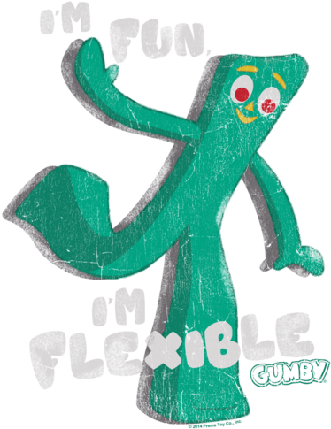 Gumby Flex Men's Crewneck Sweatshirt - Gumby Flex Mens V-neck Shirt Gmb140-av-3 (400x500), Png Download