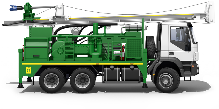 Drilling Rig - Water Drilling Truck Png (765x419), Png Download
