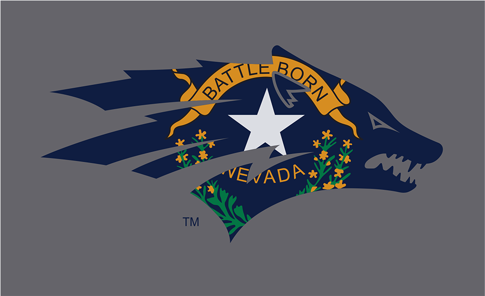 Nevada Wolf Pack Battle Born Flag Grey Background - Nevada Wolfpack Battle Born (400x400), Png Download