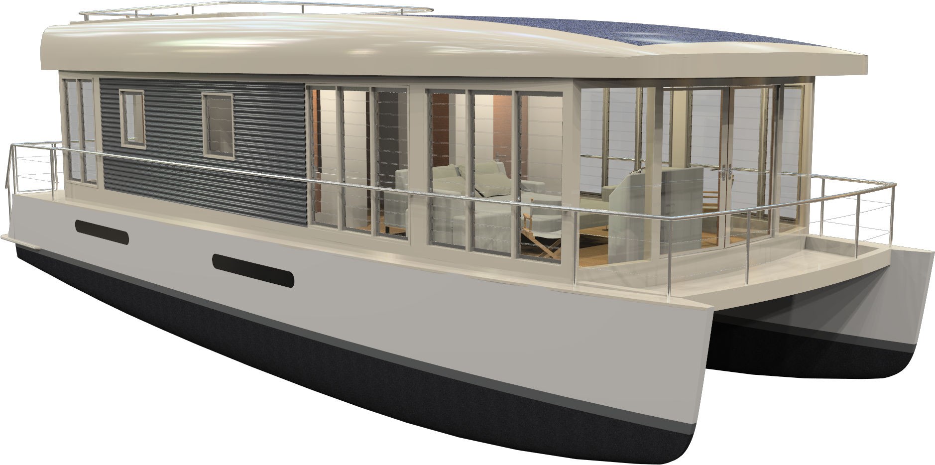 Three Awesome Variations Of The Mothership Houseboat - Mothership Houseboat (1920x1080), Png Download