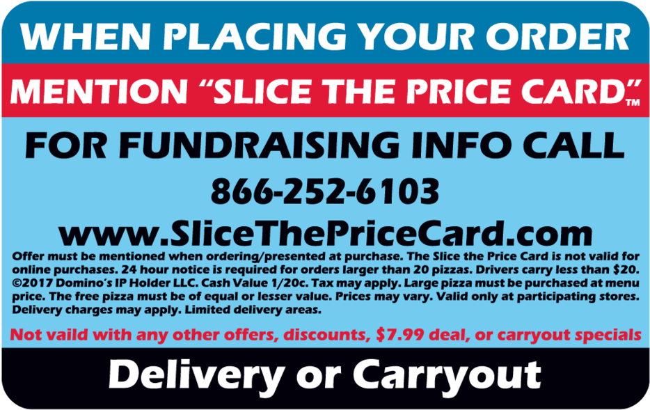 Card Back 2017 - Dominos Slice The Price Card Code 2018 (1000x656), Png Download