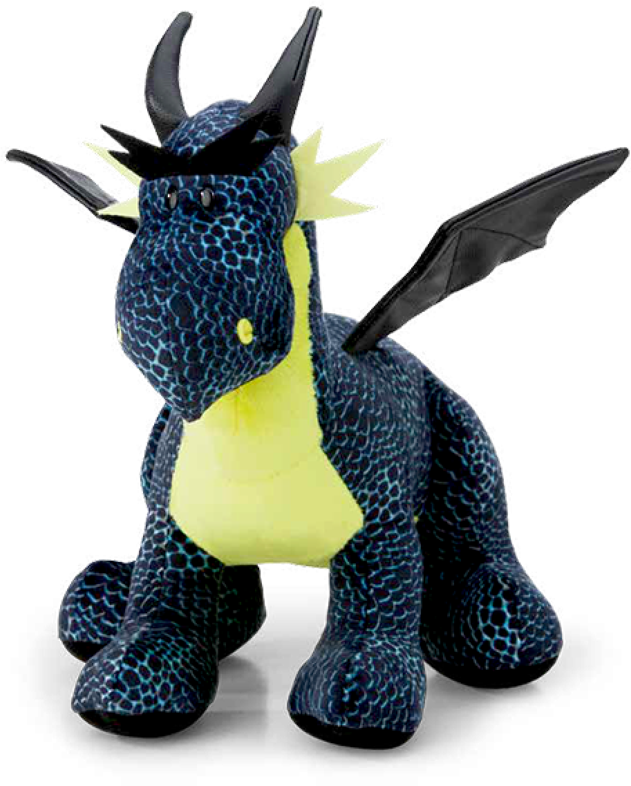 Ice Dragon Black/blue Standing Small *no Nz* - Nici Ice Dragon Black/blue Standing 30cm Plush Doll (1200x1200), Png Download