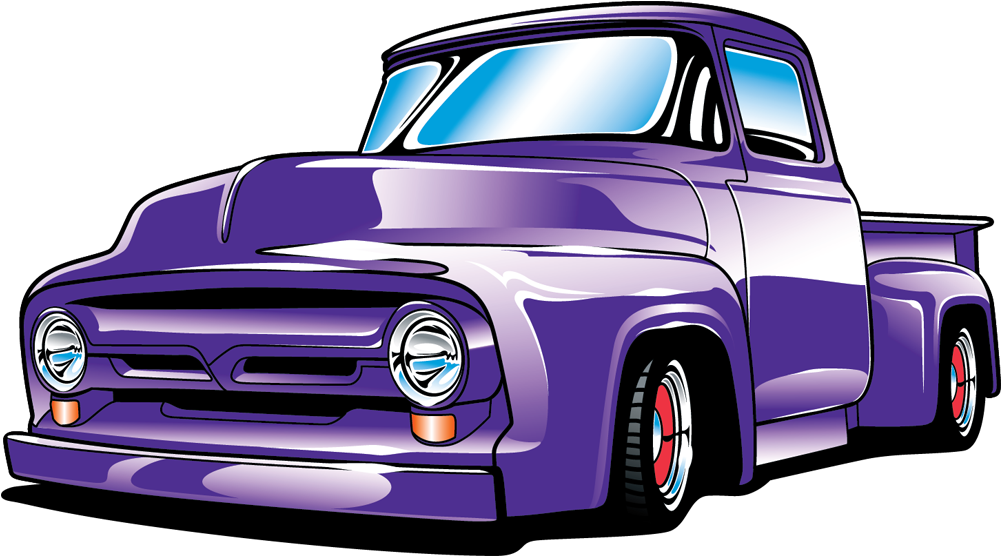 1956 Ford F-100 Trucks - 55 Ford Cartoon (1200x750), Png Download