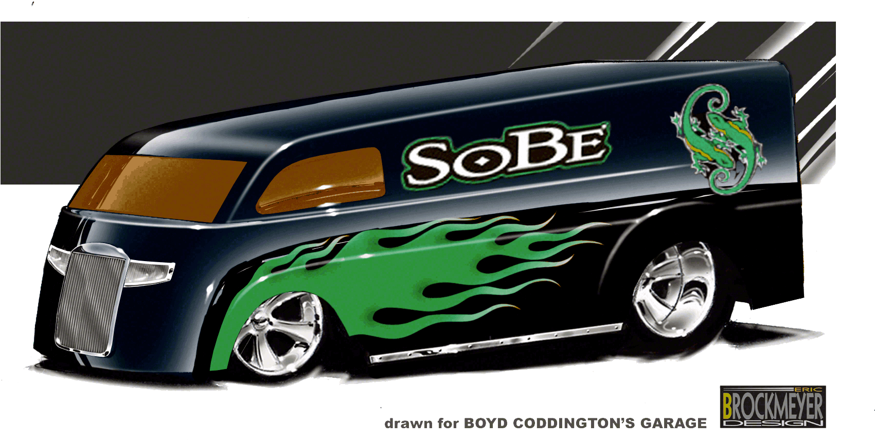 Drawn Truck Street Rod - Motorcycle (1750x893), Png Download