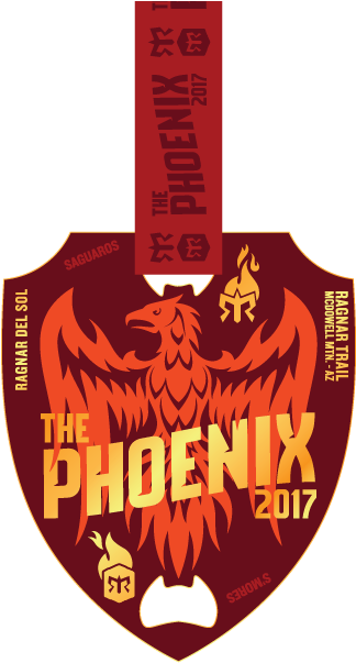 Phoenix Double Medal - Label (409x624), Png Download