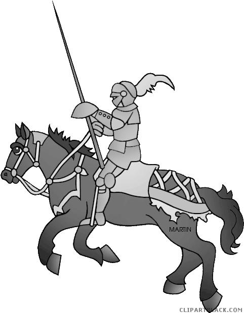 Knight On A Horse - Free Png Clip Art Horse Knight (495x648), Png Download