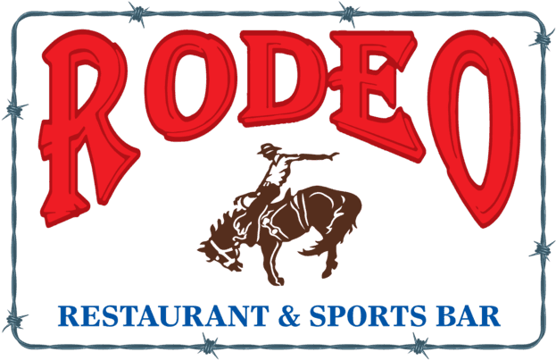 Rodeo Restaurant Buffet And Sports Bar-logo - 20" Bucking Bronco Rider Metal Wall Art (640x413), Png Download