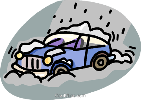 Car Stuck In A Snow Storm Royalty Free Vector Clip - Snow Storm Clip Art (480x339), Png Download