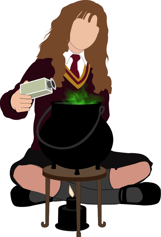 Hermione Brewing Polyjuice Potion (542x800), Png Download
