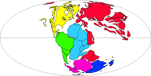 Map Of The World 150 Million Years Ago (505x254), Png Download