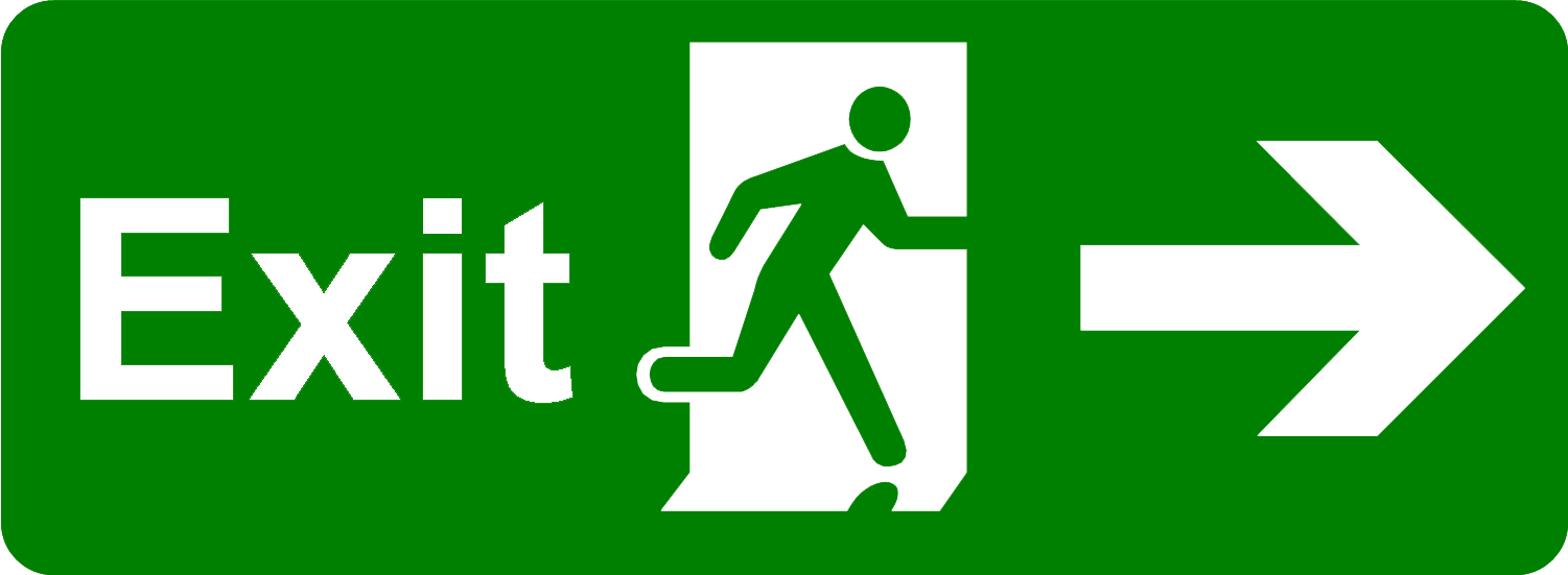 Exit Png Picture - Fire Exit Sign Png (1501x551), Png Download