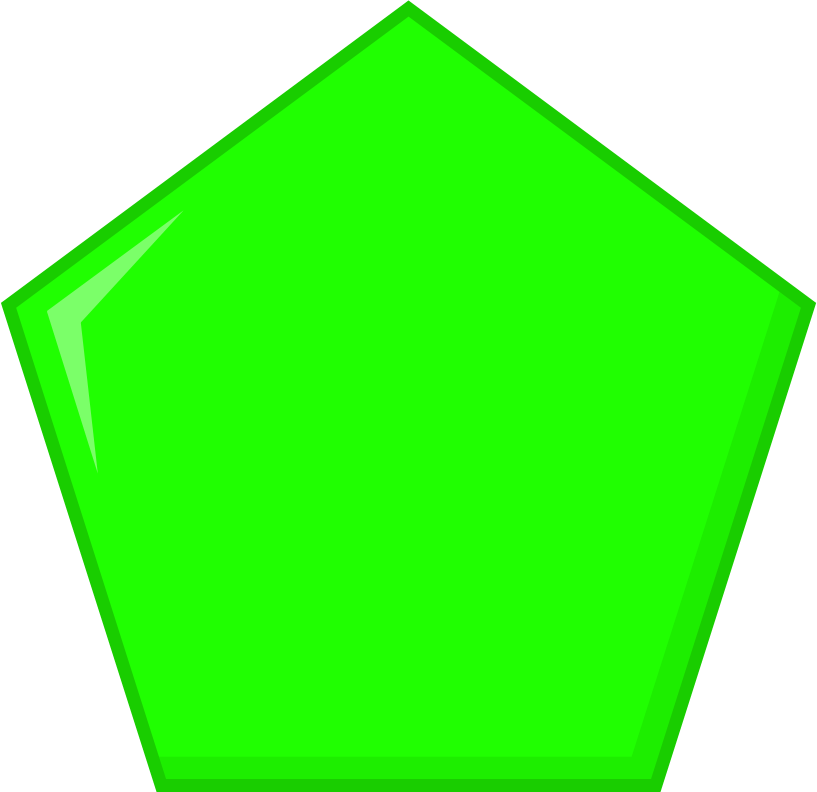 New Green Pentagon Body - Bfdi Pentagon (817x792), Png Download