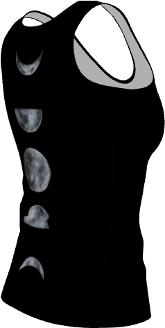 Back View Moon Phases Black Fitted Tank Top Print On - Moon (582x519), Png Download