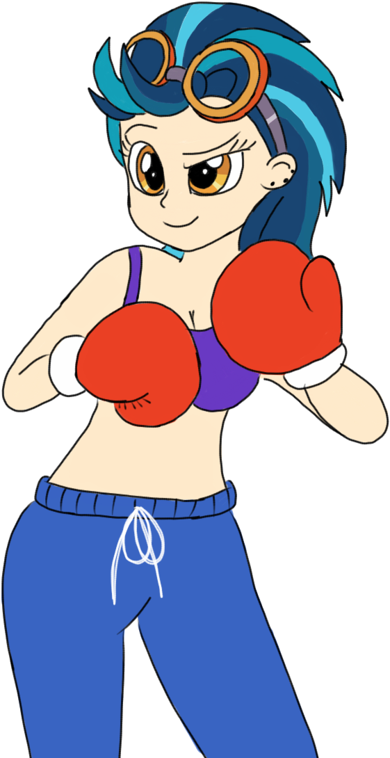 Toyminator900, Boxing, Boxing Gloves, Equestria Girls, - Cartoon (604x1100), Png Download