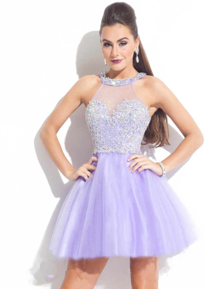 Cocktail Dresses For Prom Png Image Background - Lilac Prom Dresses Short (700x988), Png Download