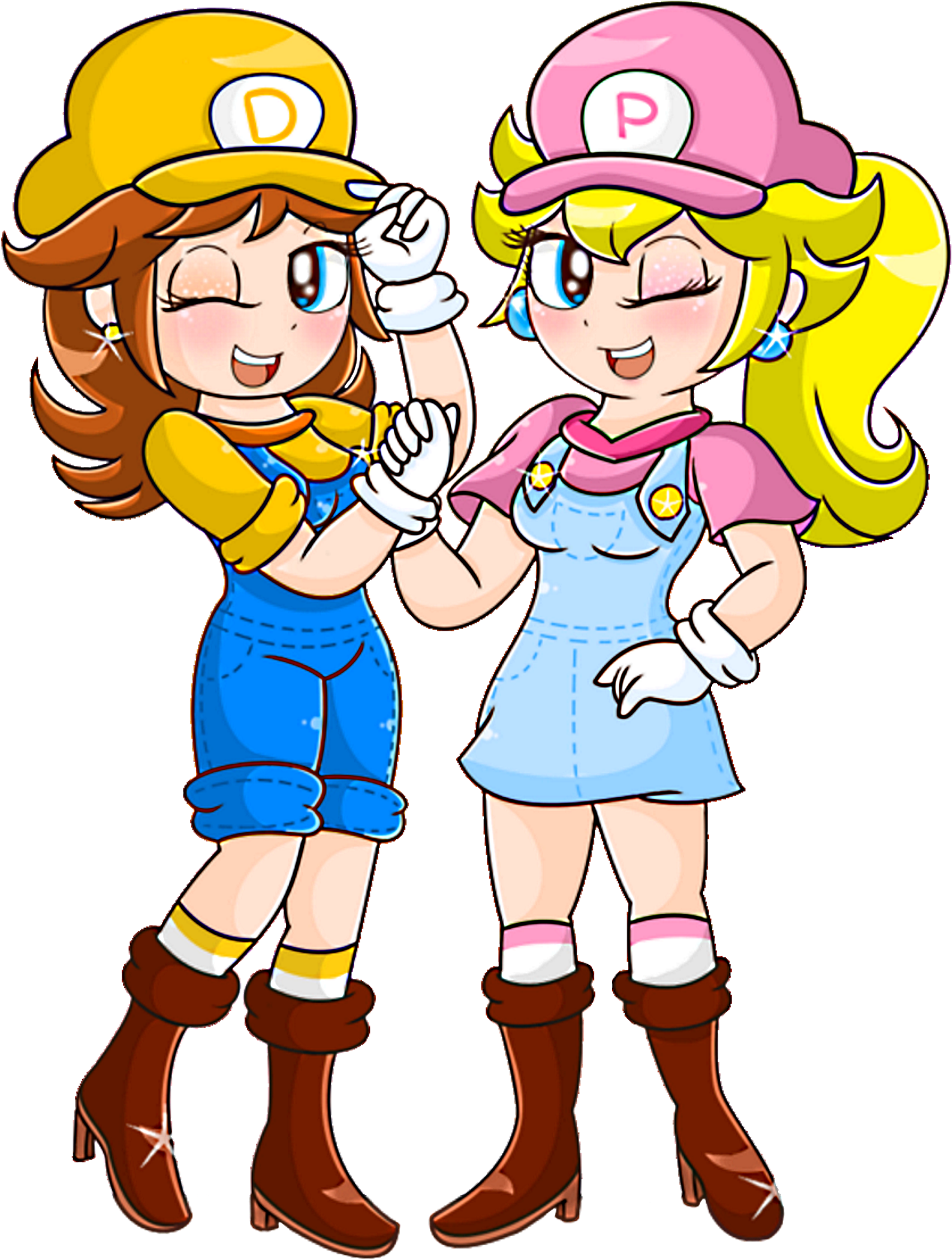 Super Princess Sisters - Super Mario Brothers Kids (1609x2115), Png Download