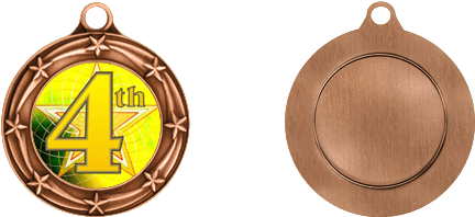 Copper Medal 4th Place (531x452), Png Download