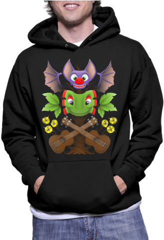 Yooka Laylee Print Alt Hoodie - Bodybuilder Hoodie (443x480), Png Download