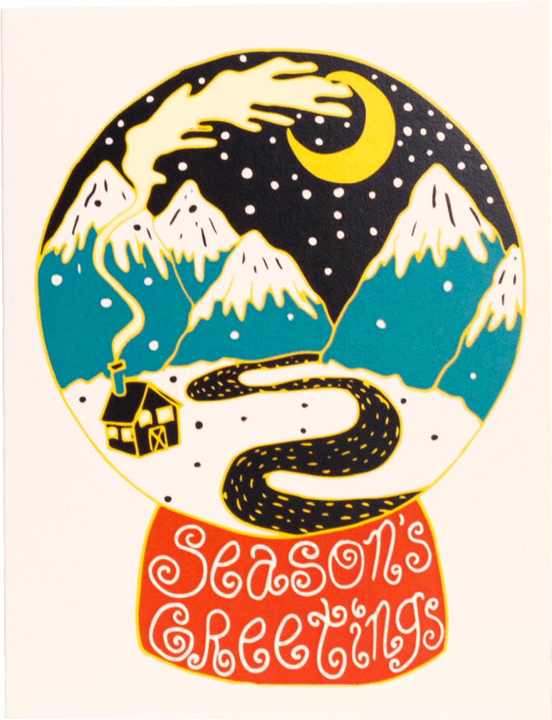 Seasons Greetings Globe Greeting Cards - Season (1200x1200), Png Download