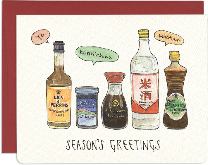 Cute Foodie Holiday Greeting Card - Greeting Card (800x661), Png Download