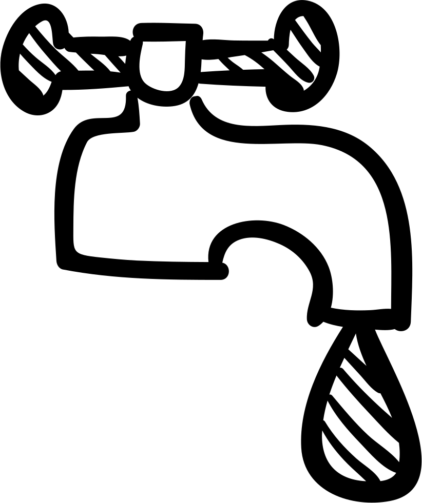 Water Tap Svg Png - Faucet Drawing Png (822x981), Png Download