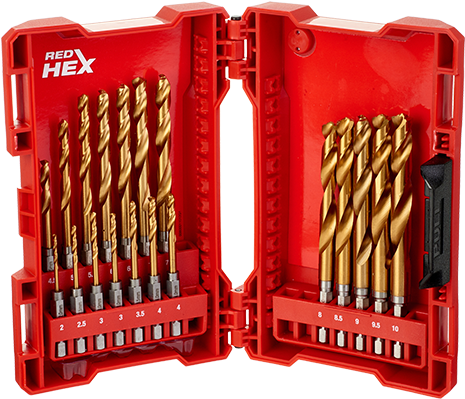 48894760 - - Milwaukee 48894760 Shockwave Hss-g Tin Red Hex Metal (520x520), Png Download