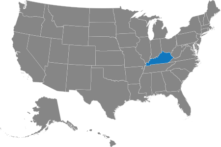 Kentucky Radiation Health Branch - Grey Silhouette Of United States (450x300), Png Download