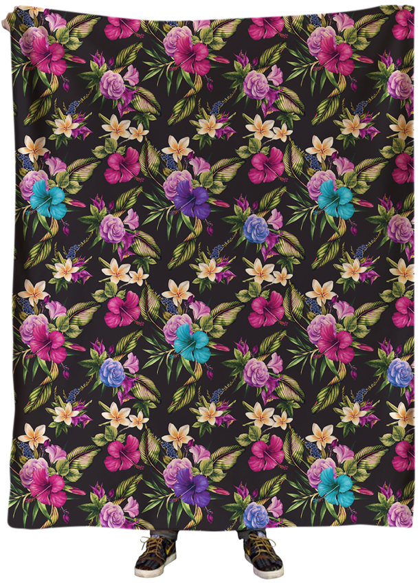 Midnight Jungle Blanket (700x859), Png Download